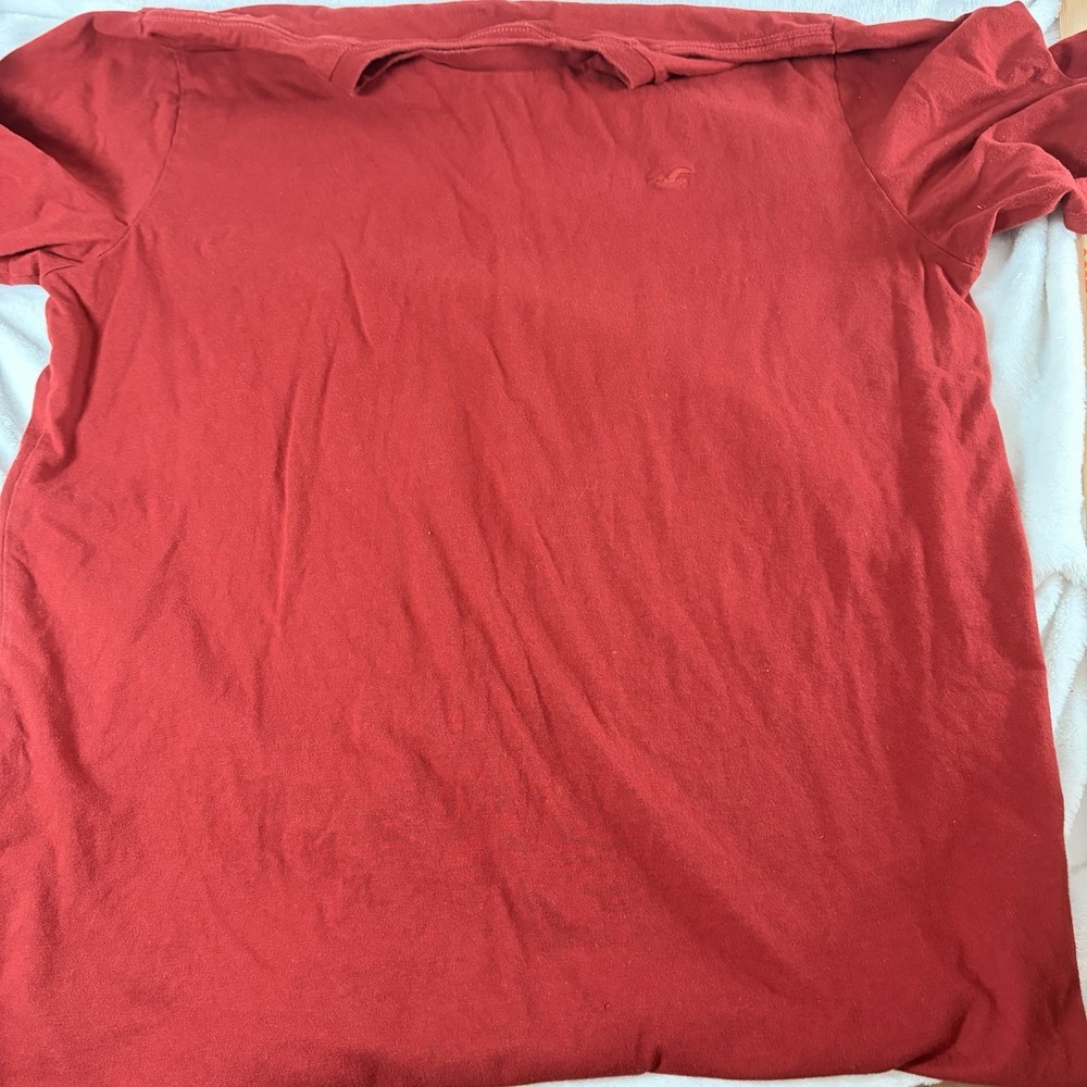 Hollister Men's Red Crew Neck Core Fit Short Sleeve T-Shirt XL Logo Minimalist